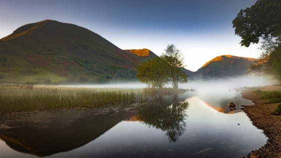 Tranquil Morning Reflections in Nature wallpaper