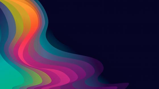 Fluid Rainbow Waves in 8k wallpaper