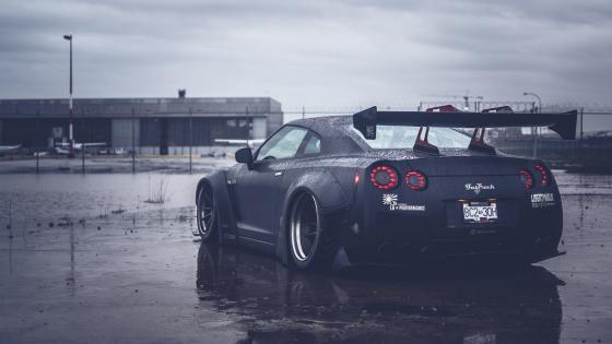 Nissan GT-R Liberty Walk Reigns Over Rainy Tarmac wallpaper