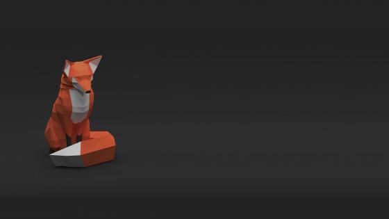 Low-Poly Fox on Dark Background wallpaper