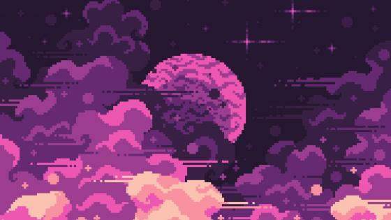 Midnight Abyss in Pixel Art wallpaper