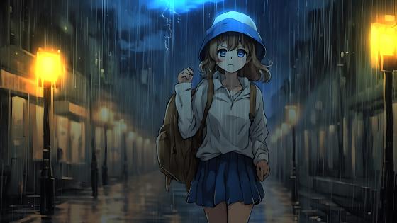 Girl in rain - backiee