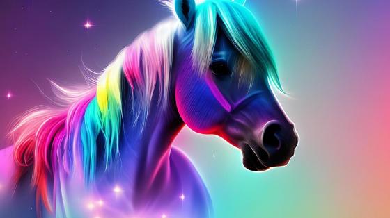 Unicorn in Rainbow Hues wallpaper
