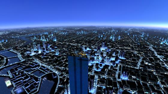 Futuristic Cityscape at Twilight wallpaper
