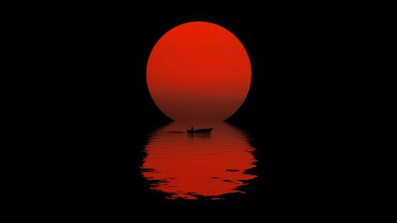 Crimson Sun Horizon wallpaper