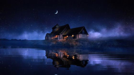 Mystical Nighttime Reflections wallpaper