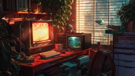 Retro Tech Haven wallpaper