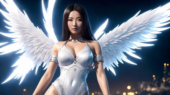 Seraphic Guardian of the Twilight City wallpaper