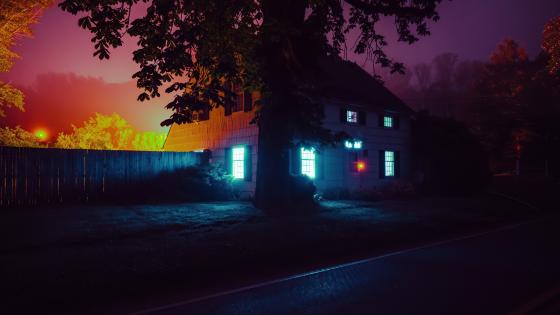 Enigmatic Abode Under Nocturnal Hues wallpaper