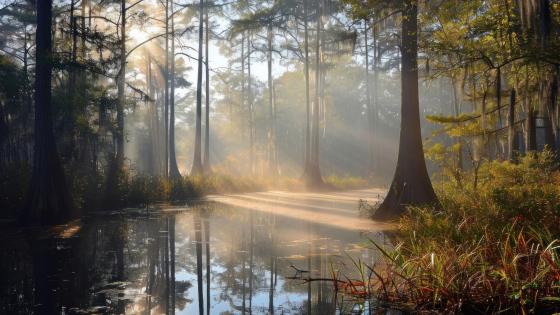 Enchanted Swamp Sunrise wallpaper