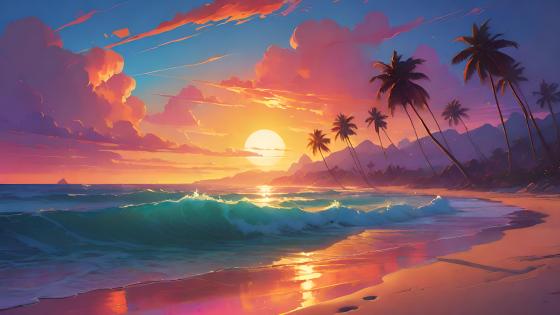 Tropical Sunset Dreams - backiee