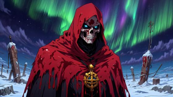 Mysterious Demon Under Polar Lights wallpaper