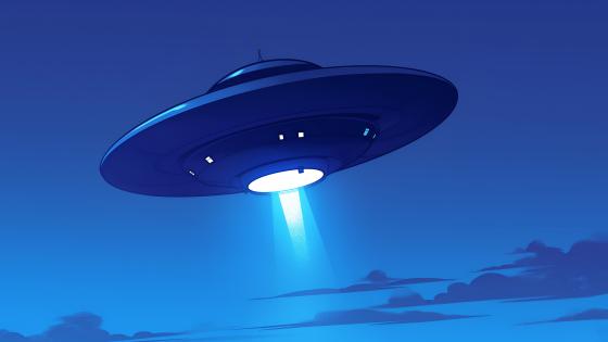 UFO Adventure in Retro Anime Style wallpaper