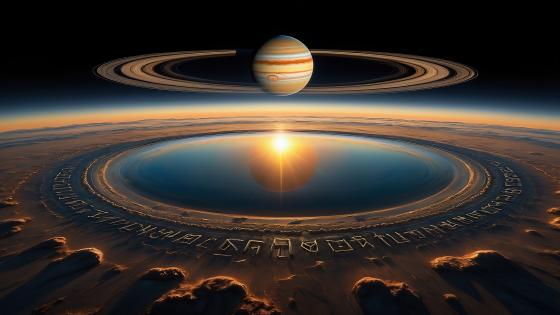 Mystical Runes and Cosmic Realms wallpaper