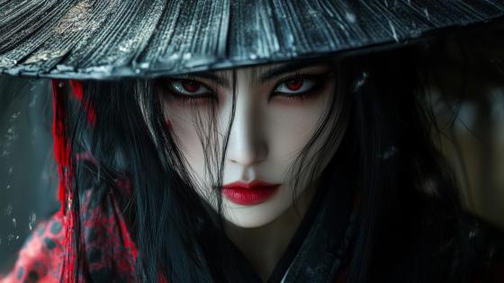 Gothic Elegance in Japanese Style wallpaper