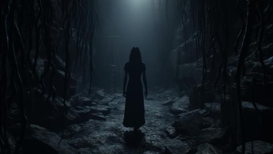 Mysterious Presence in a Shadowy Realm wallpaper