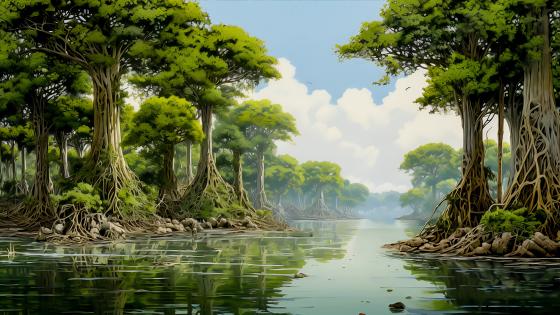 Tranquil Mangrove Fantasy wallpaper