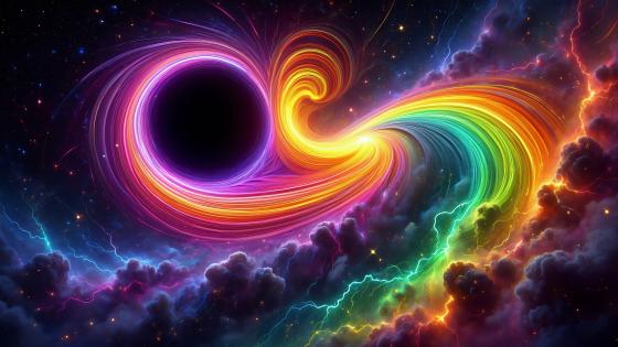 Rainbow Black Hole wallpaper