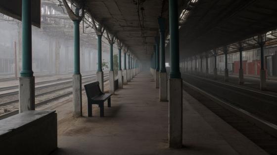 Mystical Train Station Serenity wallpaper
