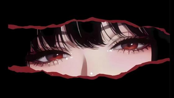 Dark Carmesim Peeking Anime Eyes Through Crimson Tear - backiee
