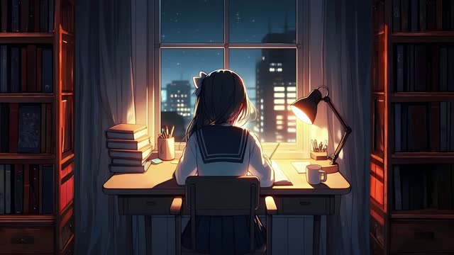 Anime schoolgirl live wallpaper