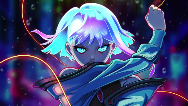 Blue eyed anime girl live wallpaper