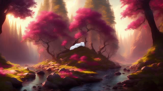Wolf alone in the clearing live wallpaper