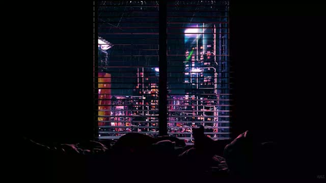 Neon-lit futuristic cityscape live wallpaper