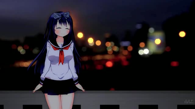 Anime girl in night outfit live wallpaper