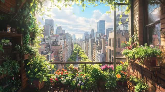 Futuristic city skyline at sunset live wallpaper