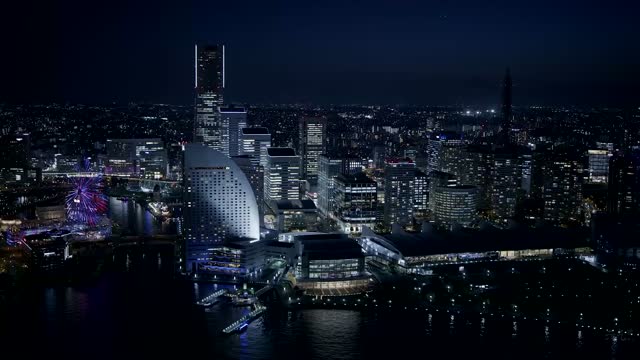 Midnight city from high view live wallpaper
