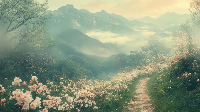Sunlight on green rocky cliffside live wallpaper