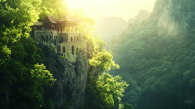 Sun rays shining in jungle live wallpaper