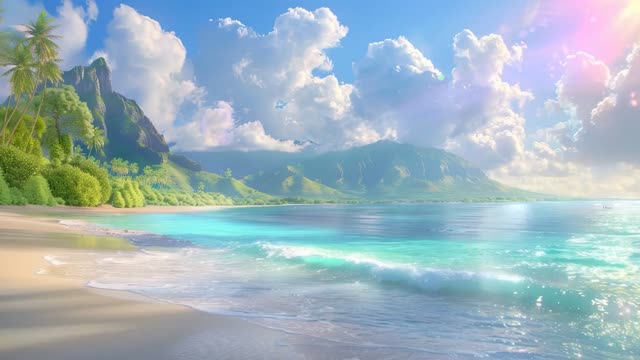 Tropical beach with turquoise water live wallpaper