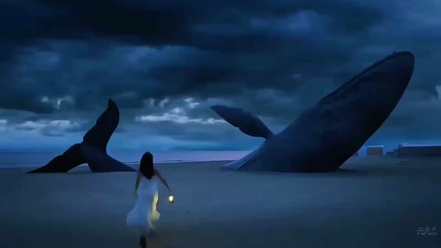 Girl walking on alien shore live wallpaper