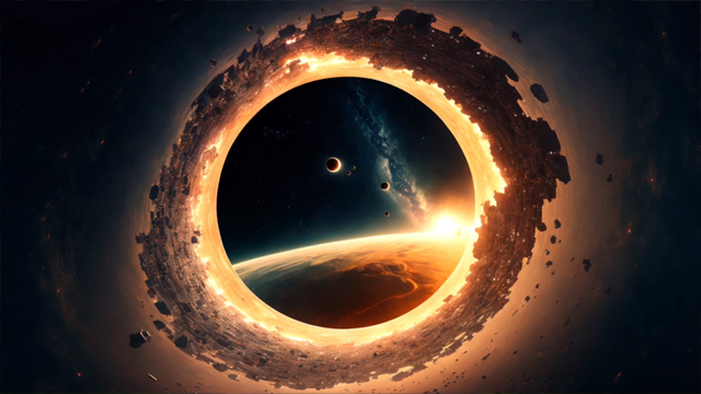 Epic black hole and planets live wallpaper