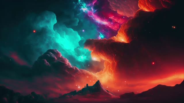 Colorful cosmic nebula in space live wallpaper