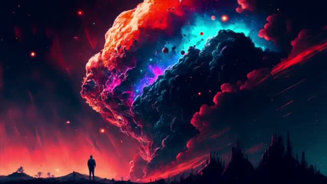Colorful space nebula and stars live wallpaper