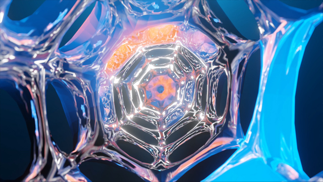 Abstract blue crystal tunnel live wallpaper