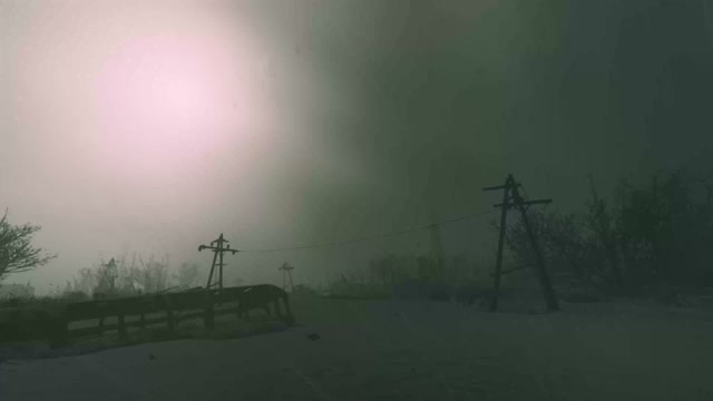 Foggy countryside with power lines live wallpaper