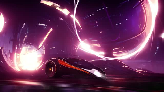 Futuristic neon racing car live wallpaper