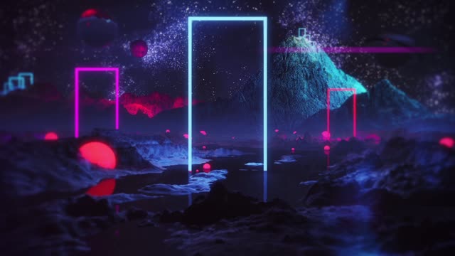 Sci-fi glowing doorway in forest live wallpaper