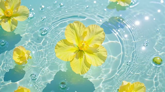 Yellow flower floating on water live wallpaper