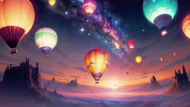 Colorful hot air balloons at live wallpaper