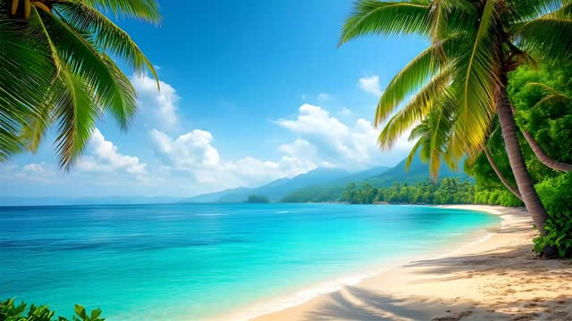 Tropical beach with turquois live wallpaper