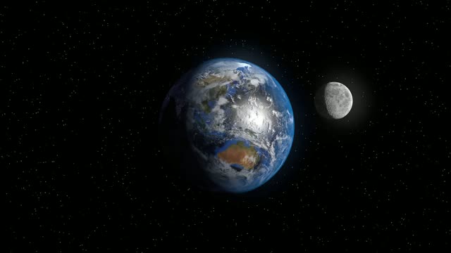 Earth and Moon from space view live wallpaper