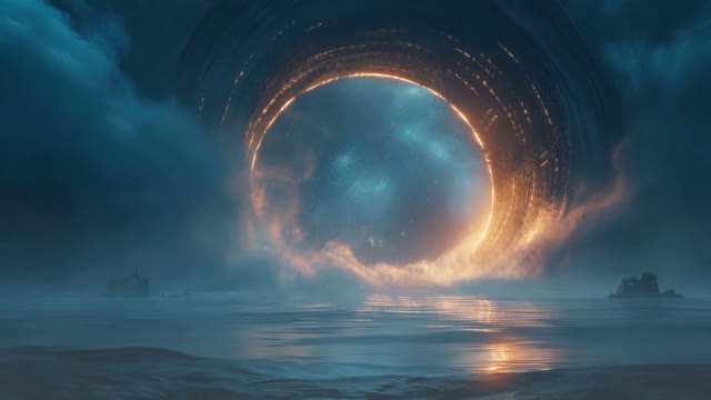 Fiery planet with glowing ring live wallpaper