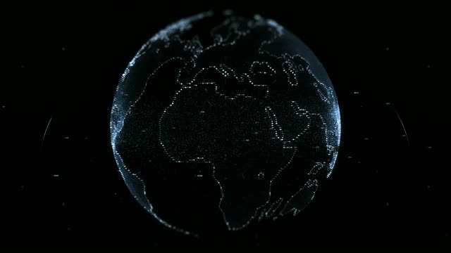 Digital glowing Earth with continents live wallpaper