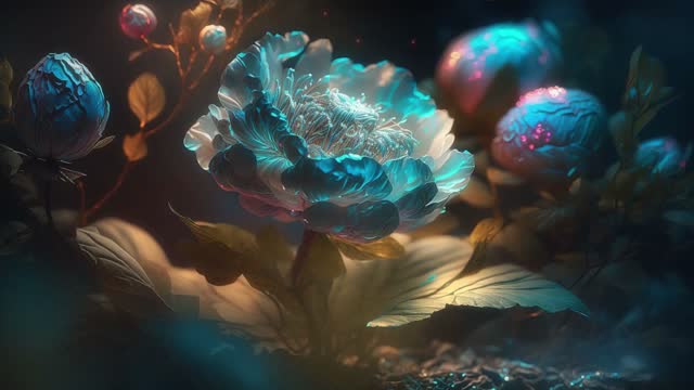 Fantasy glowing flower artwork live wallpaper