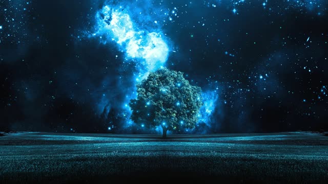 Blue energy explosion above ocean live wallpaper